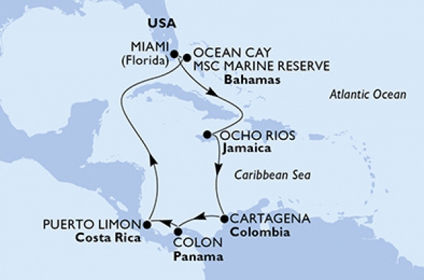 MSC Divina - 10 éjszakás dél-karibi hajóút Miamiból  (Hajó)