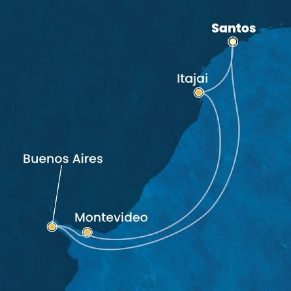 Costa Diadema - Brazília, Uruguay, Argentína