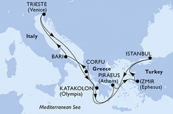 Kelet-Mediterrán kincsek nyomában Pünkösdkor csoportos hajóút, repülővel