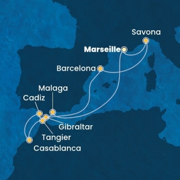 Costa Favolosa - Franciaország, Spanyolország, Gibraltár, Marokkó, Olaszország