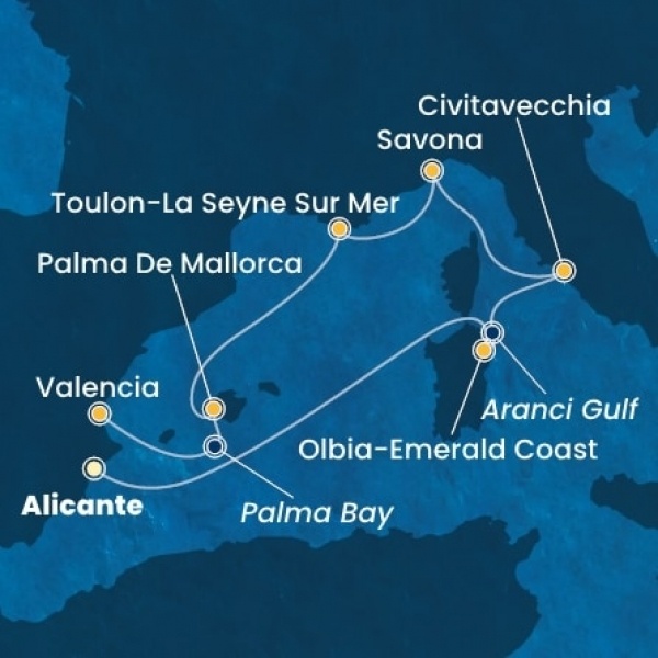 Costa Pacifica - Spanyolország, Olaszország, Franciaország, Baleár-szigetek