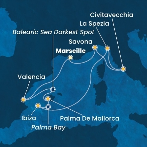 Costa Pacifica - Franciaország, Spanyolország, Baleár-szigetek, Olaszország
