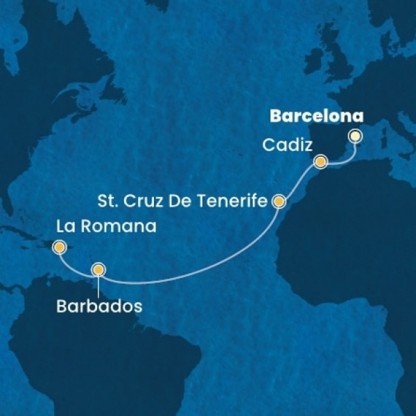 Costa Pacifica - Spanyolország, Kanári-szigetek, Holland Antillák (ABC-szigetek), Dominikai Köztársaság