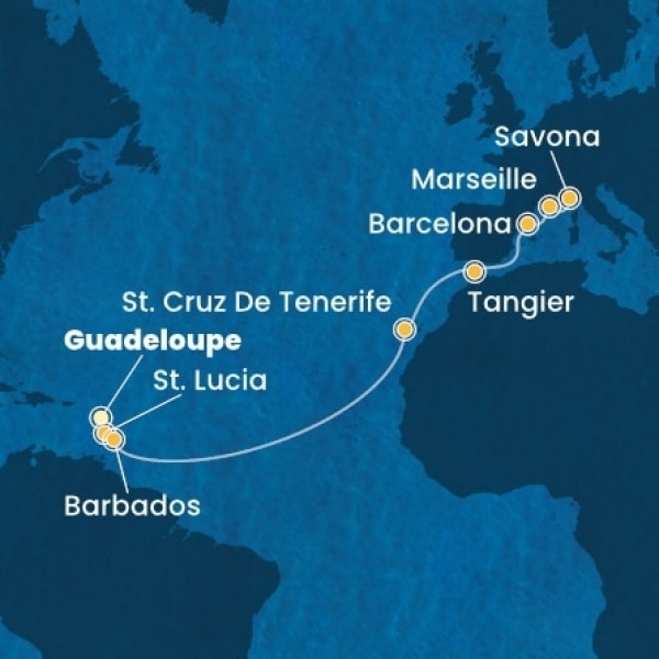 Costa Fascinosa - Holland Antillák (ABC-szigetek), Kanári-szigetek, Marokkó, Spanyolország, Franciaország, Olaszország