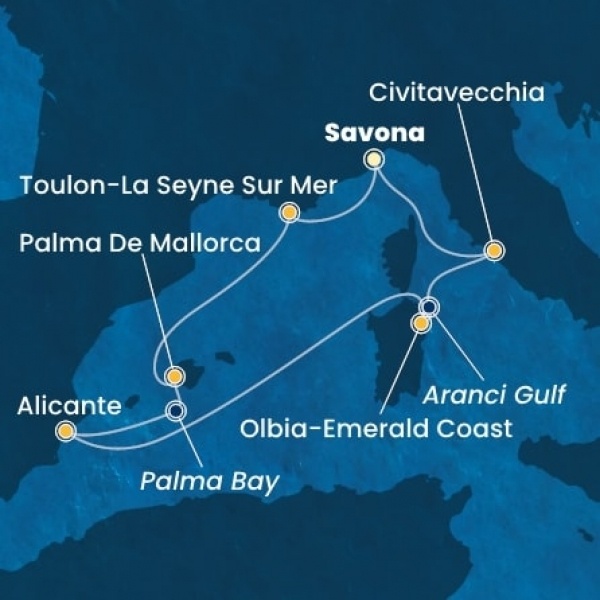 Costa Pacifica - Olaszország, Franciaország, Baleár-szigetek, Spanyolország