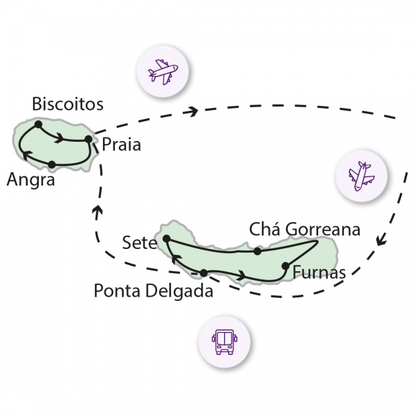 A smaragdzöld Azori-szigetek
