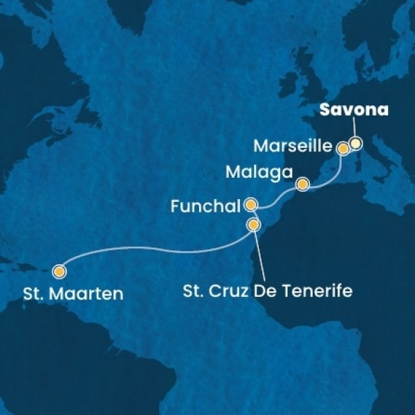 Costa Fascinosa - Olaszország, Franciaország, Spanyolország, Madeira, Kanári-szigetek, Holland Antillák (ABC-szigetek)