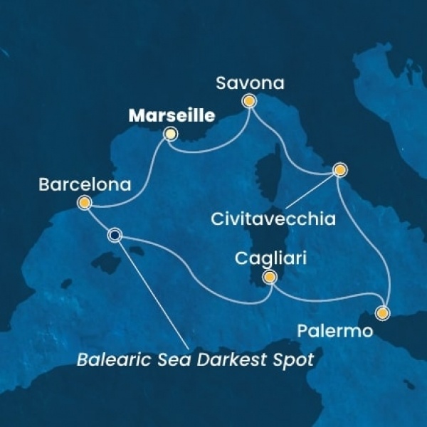 Costa Pacifica - Franciaország, Spanyolország, Olaszország