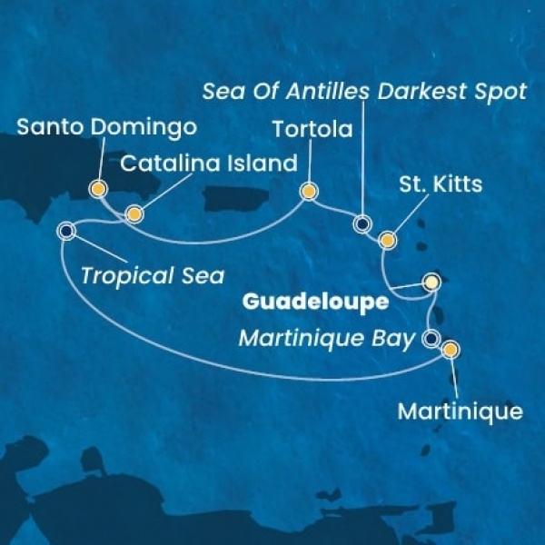 Costa Fascinosa - Holland Antillák (ABC-szigetek), Virgin szigetek, Dominikai Köztársaság