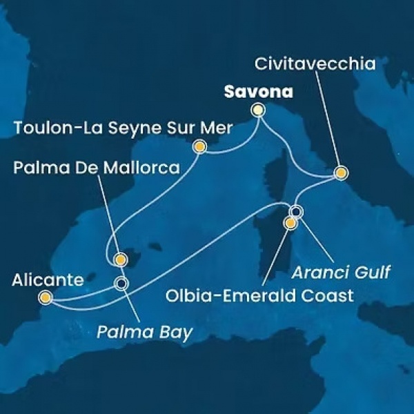 MEDITERRÁN CSILLOGÁS - Costa Pacifica csoportos hajóút magyar idegenvezetővel | HJTD - HAJÓUTAD