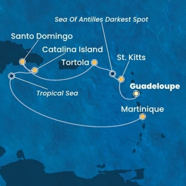 Costa Fascinosa - Holland Antillák (ABC-szigetek), Virgin szigetek, Dominikai Köztársaság