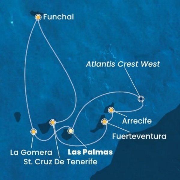 Costa Pacifica - Kanári-szigetek, Madeira, Spanyolország
