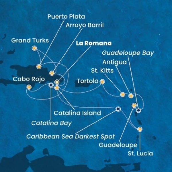 Costa Fascinosa - Dominikai Köztársaság, Holland Antillák (ABC-szigetek), Virgin szigetek, Turks szigetek