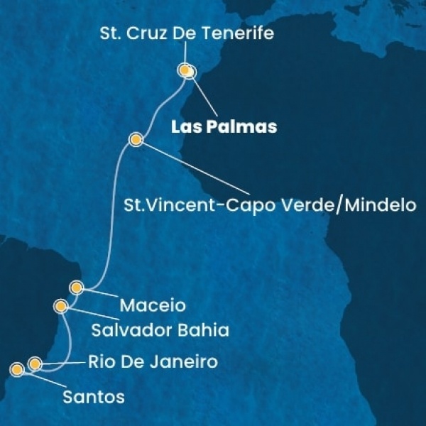 Costa Diadema - Kanári-szigetek, Zöld-Foki Köztársaság, Brazília