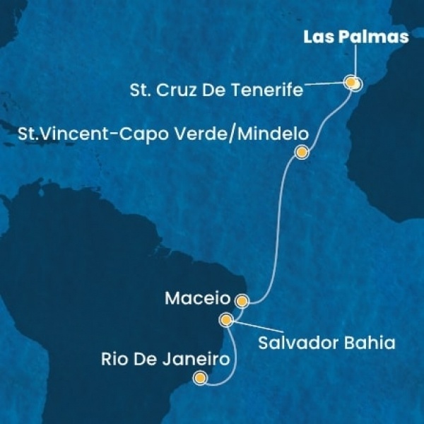 Costa Diadema - Kanári-szigetek, Zöld-Foki Köztársaság, Brazília