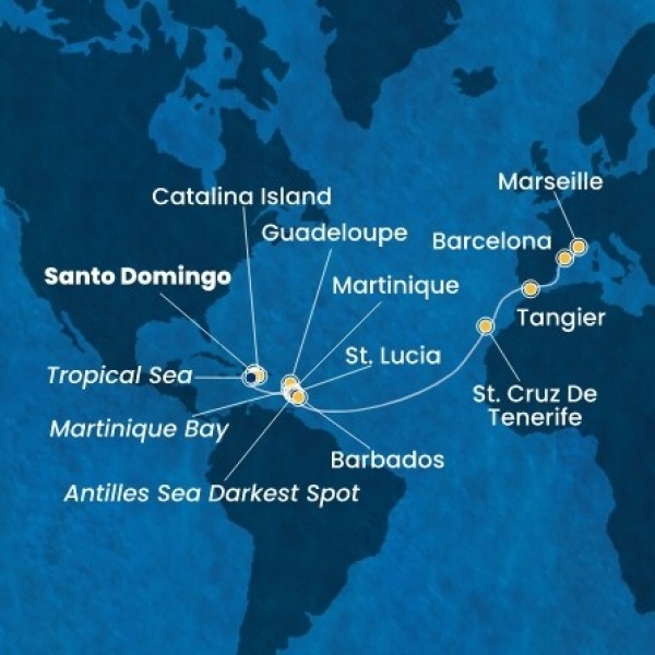 Costa Fascinosa - Dominikai Köztársaság, Holland Antillák (ABC-szigetek), Kanári-szigetek, Marokkó, Spanyolország, Franciaország