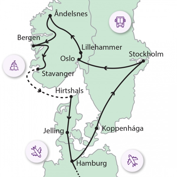 Fjordok közt a Skandináv-félszigeten repülővel