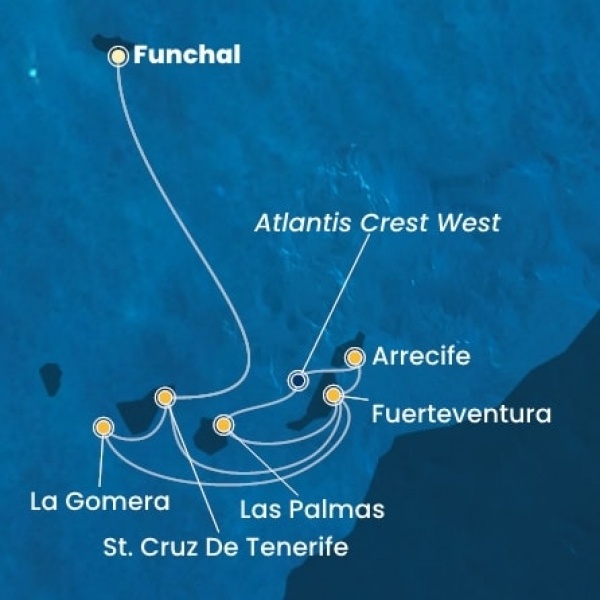 Costa Pacifica - Madeira, Kanári-szigetek, Spanyolország