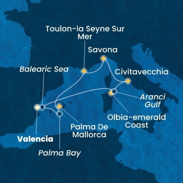 Costa Pacifica - Spanyolország, Olaszország, Franciaország, Baleár-szigetek