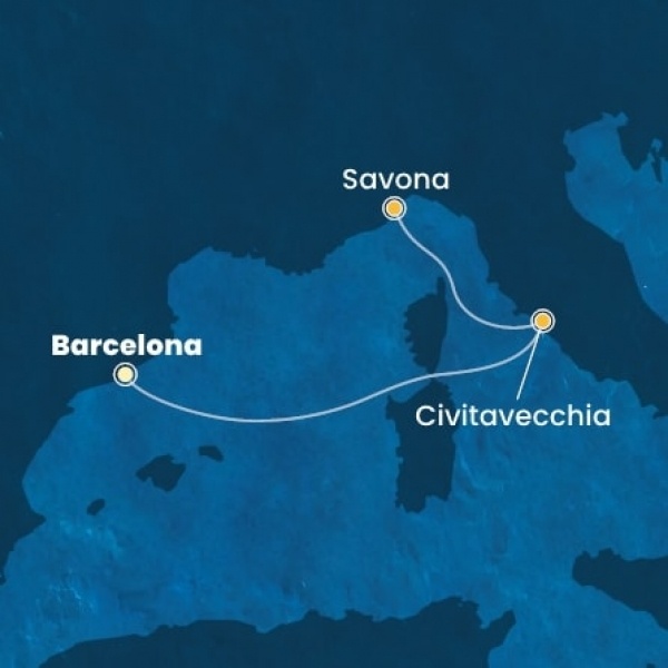 Costa Pacifica - Spanyolország, Olaszország