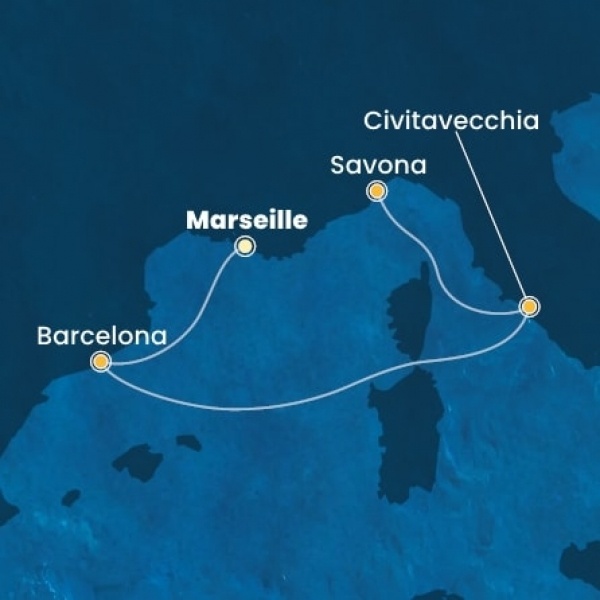 Costa Pacifica - Franciaország, Spanyolország, Olaszország