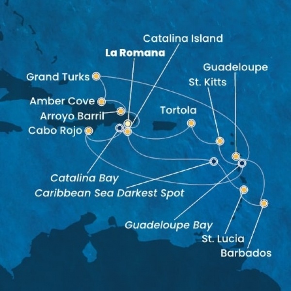 Costa Fascinosa - Dominikai Köztársaság, Holland Antillák (ABC-szigetek), Virgin szigetek, Turks szigetek