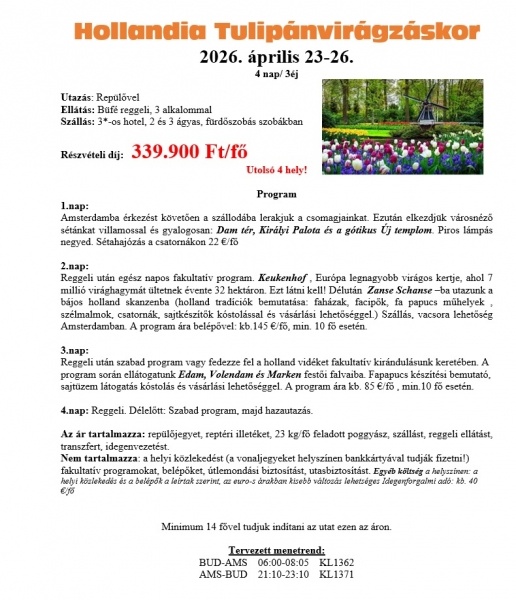 Hollandia Tulipánvirágzáskor