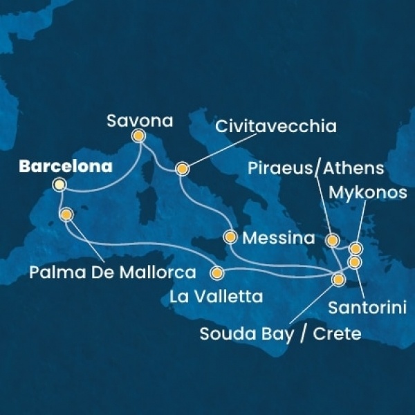 Costa Fascinosa - Spanyolország, Baleár-szigetek, Málta, Görögország, Olaszország