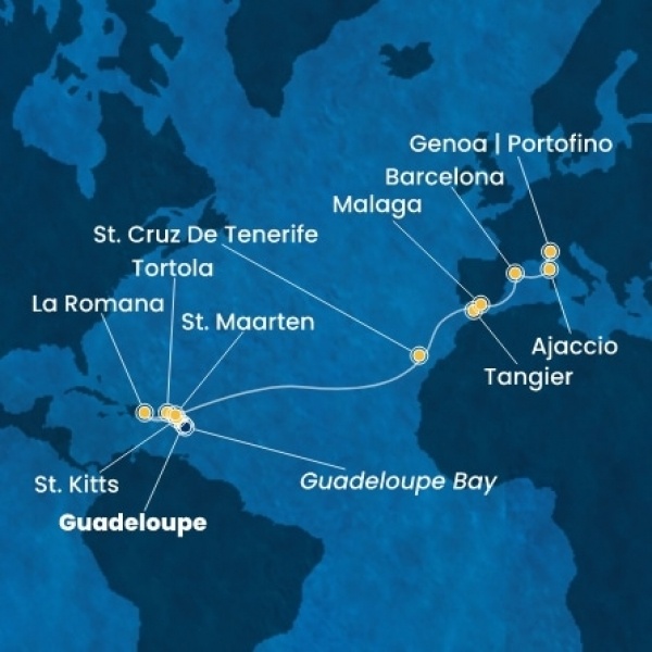 Costa Fascinosa - Holland Antillák (ABC-szigetek), Virgin szigetek, Dominikai Köztársaság, Kanári-szigetek, Marokkó, Spanyolország, Corsica (France), Olaszország
