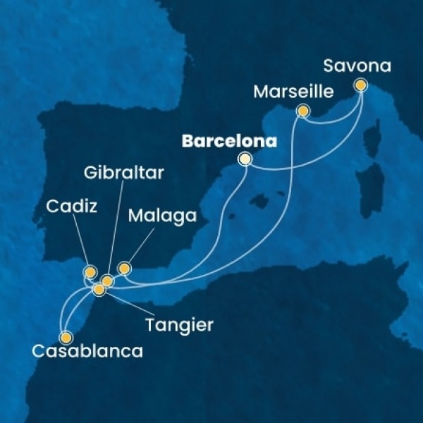 Costa Fascinosa - Spanyolország, Gibraltár, Marokkó, Franciaország, Olaszország