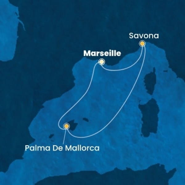 Costa Diadema - Franciaország, Olaszország, Baleár-szigetek