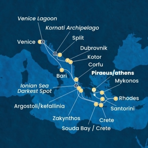 Costa Deliziosa - Görögország, Montenegro, Horvátország, Olaszország