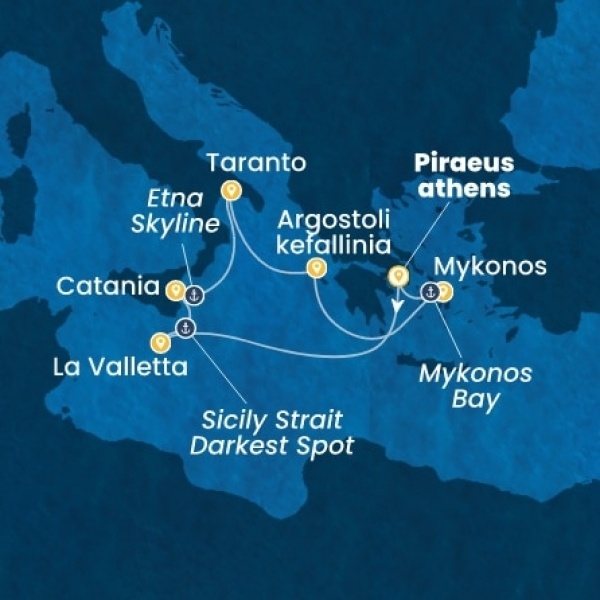 Costa Fascinosa - Görögország, Málta, Olaszország