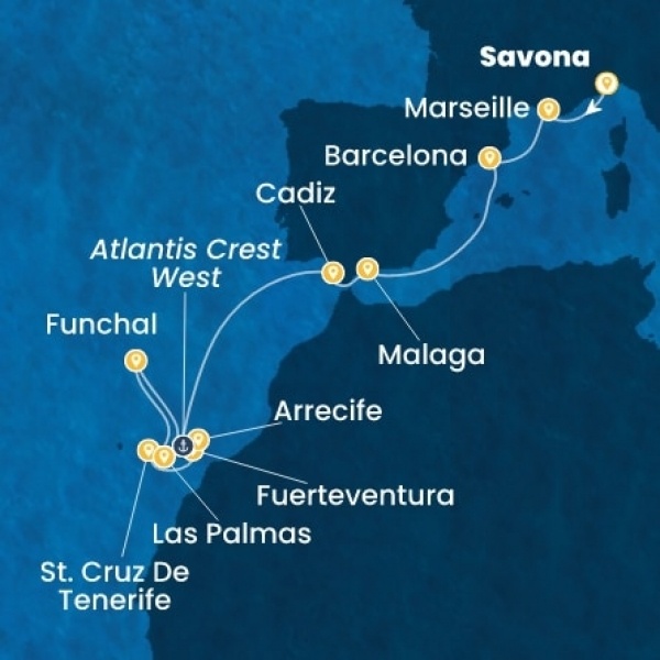 Costa Smeralda - Olaszország, Franciaország, Spanyolország, Kanári-szigetek, Madeira