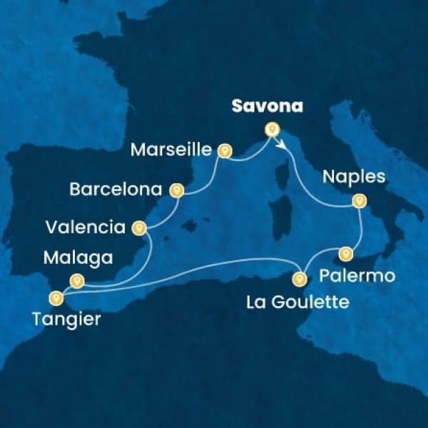 Costa Pacifica - Olaszország, Tunézia, Marokkó, Spanyolország, Franciaország