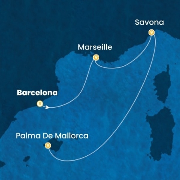 Costa Diadema - Spanyolország, Franciaország, Olaszország, Baleár-szigetek