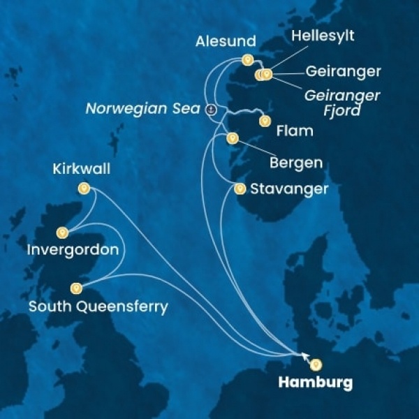 Costa Favolosa - Németország, Nagy-Britannia, Skócia, Norvégia