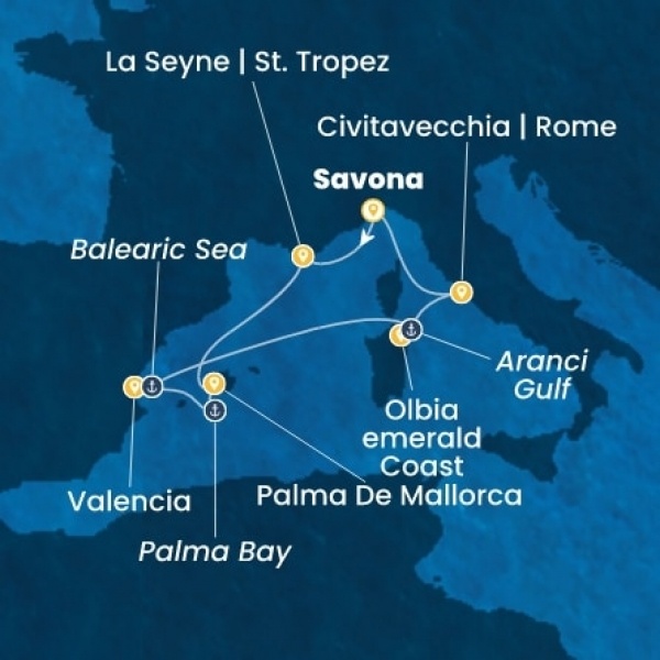 Costa Pacifica - Olaszország, Franciaország, Baleár-szigetek, Spanyolország