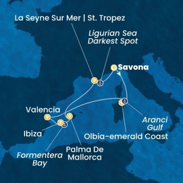 Costa Fascinosa - Olaszország, Spanyolország, Baleár-szigetek, Franciaország