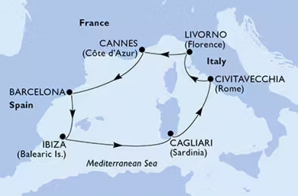MEDITERRÁN RAGYOGÁS - MSC Fantasia csoportos hajóút magyar idegenvezetővel