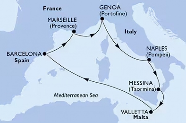 Mediterrán történelem az MSC legújabb hajójával csoportos hajóút