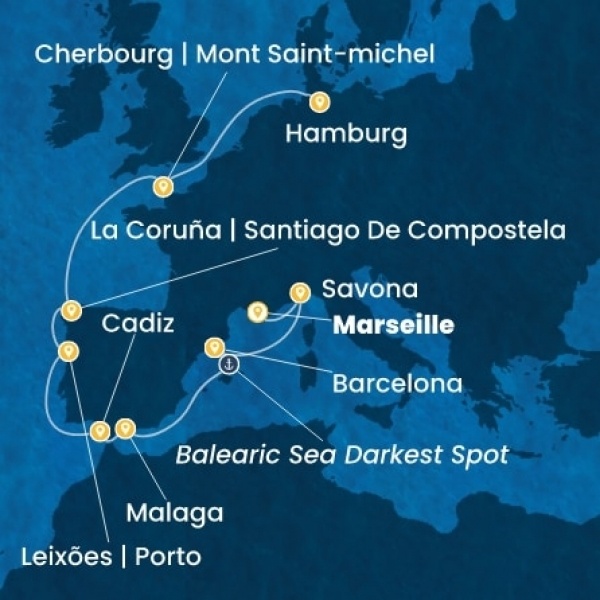 Costa Favolosa - Franciaország, Olaszország, Spanyolország, Portugália, Németország