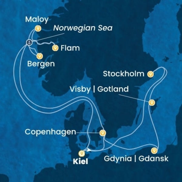 Costa Diadema - Németország, Dánia, Norvégia, Lengyelország, Svédország
