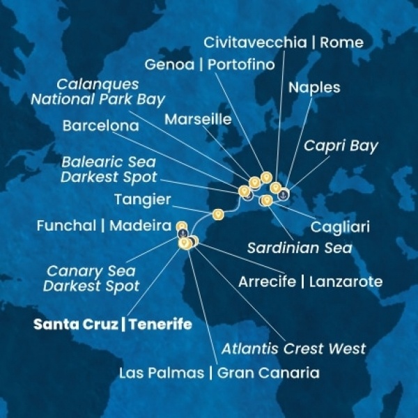 Costa Smeralda - Kanári-szigetek, Madeira, Marokkó, Spanyolország, Franciaország, Olaszország