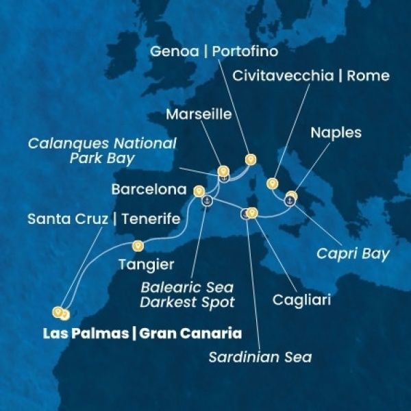 Costa Smeralda - Kanári-szigetek, Marokkó, Spanyolország, Franciaország, Olaszország