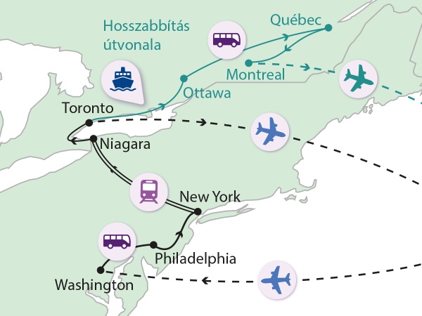 USA Keleti-Part és a Niagara-vízesés: hosszabbítási lehetőség Kelet-Kanadába