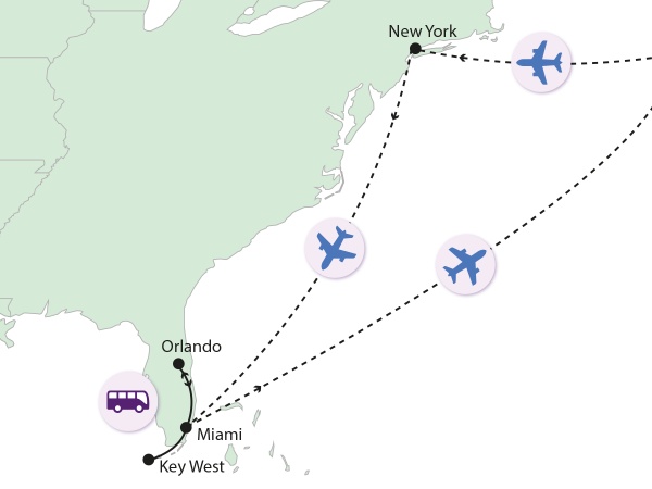 New York - Miami: felhőkarcolóktól a pálmafákig